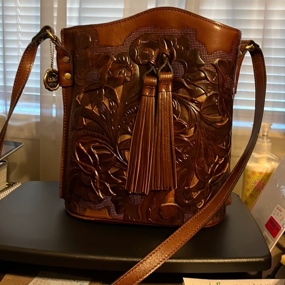 Patricia Nash Bags Patricia Nash Bucket Bag Brown Tooled Leather